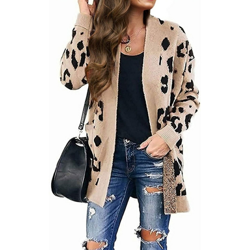 🆕Open Front Leopard Knit Cardigan Sweaters

Large